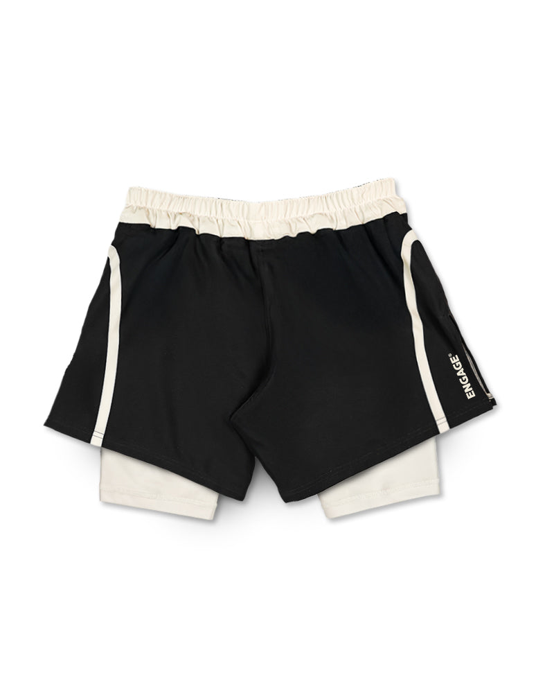 Shorts híbridos 2 em 1 Invictus (preto)